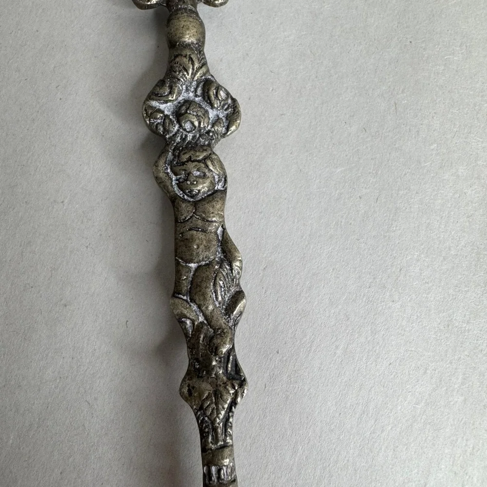 Vintage Italian Cherub Salad Servers Set Ornate Putti Fleur De Lis Italy
